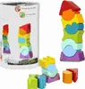 Cubika flexibler Holzstapelturm klein - rotes Dach Produktbild-Vorschau 1
