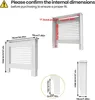 Diagrams showing the dimensions of a white radiator cover. Anteprima dell’immagine prodotto
