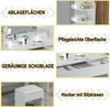 Schminktisch mit LED-Beleuchtung Weiß mit Hocker Spiegel Produktbild-Vorschau 3