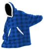 Verk 24558 Oversized tv-hoodie met ruitjesmotief, blauw Productafbeelding-voorbeeld 1