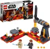 A LEGO Star Wars set depicting a duel on Mustafar, with the product box and the assembled set shown. Produktbild-Vorschau