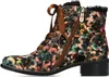 Laura Vita Damen Stiefelette Blumenmuster Satinband Produktbild-Vorschau 5