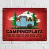 Metallschild XL mit Wohnwagen Motiv und Spruch: Produktbild-Vorschau 2