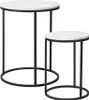 Stół składany zestaw 2 biały/marmur 40+50 cm Podgląd zdjęcia produktu 4