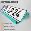 2 Stück Kennzeichenhalter Türkis - Chrom Produktbild-Vorschau 5