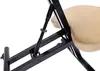 A close-up view of the adjustable mechanism and seat of a beige and black chair. Náhled obrázku produktu