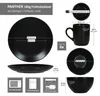 18tlg Frühstücksset Panther Steingut schwarz 6 Personen Produktbild-Vorschau 5