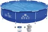 Stahlrahmenpool mit Filterpumpe blau Ø360x76cm Produktbild-Vorschau 1
