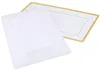 15er-Set Plastik-Servierschalen, 33x20x1,5 cm, weiß-gold Voir les images du produit