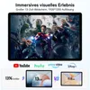 Marketing image showing a tablet displaying a movie scene and comparing screen sizes. Podgląd zdjęcia produktu