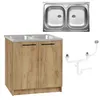 Stamar | Küchenschrank, mit Spülbecken, 80 cm, Eiche Gold, Produktbild-Vorschau 1