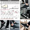 A collage of images showing safety shoes, a size chart, and diagrams for measuring feet. Produktbild-Vorschau