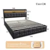 Cama con somier INONEFT de 140x190 cm con LED y USB, cama Vista previa de la imagen del producto 10