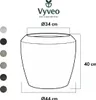 Vyveo - Pot de fleurs Liora - Argent métallisé - 44x40 Voir les images du produit 3