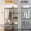 HOMCOM Szafa otwarta, 4-poziomowy wieszak na ubrania z 2 Podgląd zdjęcia produktu 4