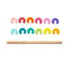 A set of colorful glass markers and a wooden stick are arranged on a white background. Podgląd zdjęcia produktu