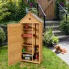 COSTWAY Armadio da giardino in legno, 70x35,5x160 cm Anteprima dell’immagine prodotto 2