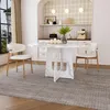 Tavolo rotondo da pranzo okwish, con piano in effetto marmo Anteprima dell’immagine prodotto 4