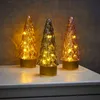 LED Winterglas Dekoration Tannenbaum mit Timer Battierien Produktbild-Vorschau 4