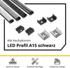 A15 LED Profil Schwarz 2x Endkappen Produktbild-Vorschau 3