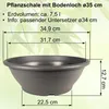 MePla - Pflanzschale mit Bodenloch ø 35 cm anthrazit Produktbild-Vorschau 2