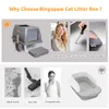 A collage of images showcasing the features and benefits of a cat litter box. Náhľad obrázku produktu