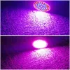 Two images of a purple LED grow light illuminating a textured surface. Produktbild-Vorschau