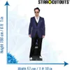 A cardboard cutout of Johnny Depp standing on a white background with graphic elements. Produktbild-Vorschau