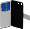 An open flip case for a smartphone, showing card slots and the phone holder. Produktbild-Vorschau