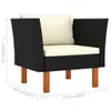 7-tlg. Garten-Lounge-Set Poly Rattan Eukalyptusholz Schwarz Produktbild-Vorschau 10