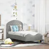 Kinderbettgestell mit Kopfteil Hellgrau 70 x 140 cm Samt Produktbild-Vorschau 2
