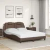 Bett "Viana" mit Matratze Braun 140x190 cm Kunstleder Produktbild-Vorschau 2