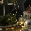 LED Drahtlichterkette Sterne und Perlen - 20 warmweiße LED - L: 1,9m - Batterie - silber Produktbild-Vorschau