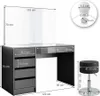 Schminktisch Vicco Sherry Anthrazit 120 cm mit LED Produktbild-Vorschau 7