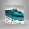 Bilder auf glas - Einteilig - Surfen Welle Türkis - 60x60cm Produktbild-Vorschau 3
