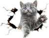 INF Adesivi Auto 3D Gatto Grigio: Creativi, Grandi, PVC, Anteprima dell’immagine prodotto 1