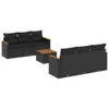7-tlg. Garten-Sofagarnitur mit Kissen Schwarz Poly Rattan Produktbild-Vorschau 2