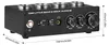 A black electronic tube phono preamp with silver knobs and connectors, shown from a diagonal front-left angle. Podgląd zdjęcia produktu