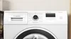 Close-up of the control panel and drum of a white Bosch washing machine. Produktbild-Vorschau