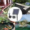 A collage of images showing different applications of a solar-powered fountain pump in various garden and water features. Náhled obrázku produktu
