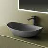 EMKE lavabo en céramique - vasque à poser ovale en gris mat Voir les images du produit 1