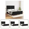 The Living Store Bettgestell mit Kopfteil Schwarz 140x190 Produktbild-Vorschau 1