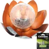 Dekorative Solar Lotusblüte aus Metall mit Glaskugel - Produktbild-Vorschau 1