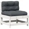 7-tlg. Garten-Lounge-Set mit Kissen Weiß Massivholz Kiefer Produktbild-Vorschau 6