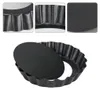 A close-up, slightly angled view of a black, non-stick tart pan with a removable bottom. Produktbild-Vorschau