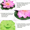 Collage of images showing artificial lotus flowers and their features. Produktbild-Vorschau