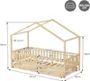 ML-Design Kinderbett Hausbett 90x200 cm Natur mit Matratze Produktbild-Vorschau 9