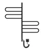 A black electric towel dryer with four rotating arms is shown against a white background. Náhľad obrázku produktu