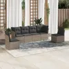 vidaXL 6-tlg. Garten-Sofagarnitur mit Kissen Grau Poly Produktbild-Vorschau 2