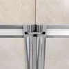 A close-up view of a shower enclosure or bathtub screen fitting against a tiled wall. Produktbild-Vorschau